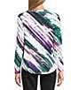 Westbound Purple Multi Bias Beam Long Sleeve Crew Neck Pullover, Color:Purple Multi Bias Beam - Image 2