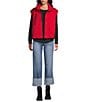 Westbound Quilted Button Front Vest, Color:Equestrean Red - Image 4