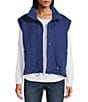 Westbound Quilted Button Front Vest, Color:Twilight Blue - Image 1