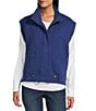 Westbound Quilted Button Front Vest, Color:Twilight Blue - Image 2