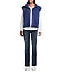 Westbound Quilted Button Front Vest, Color:Twilight Blue - Image 4