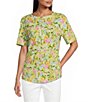 Westbound Rain Floral Short Sleeve Crew Neck Top - Image 1