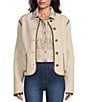 Westbound Reversible Collarless Button Front Jacket, Color:Cream - Image 2