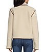 Westbound Reversible Collarless Button Front Jacket, Color:Cream - Image 3