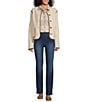 Westbound Reversible Collarless Button Front Jacket, Color:Cream - Image 6