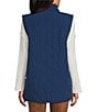 Westbound Reversible V-Neck Open Front Vest, Color:Dark Denim - Image 3