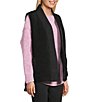 Westbound Reversible V-Neck Open Front Vest, Color:Black - Image 8