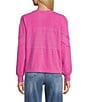 Westbound Ribbed Long Sleeve Crewneck, Color:Festival Fuchsia - Image 2