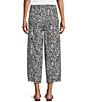 Westbound Scroll Linen Blend Pull-On Flat Front Crop Pants - Image 2
