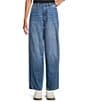 Westbound Self Belted Barrel Denim Pants, Color:True Vintage - Image 1