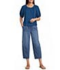 Westbound Short Puff Sleeve Boat Neck Top - Image 3