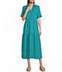 Westbound Short Sleeve V-Neck A-Line Midi Dress - Image 4