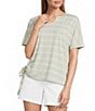 Westbound Short Sleeve V-Neck Side Tie Top - Image 1