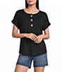 Westbound Short Sleeve Y-Neck Henley Top - Image 1