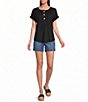 Westbound Short Sleeve Y-Neck Henley Top - Image 3