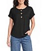 Westbound Short Sleeve Y-Neck Henley Top - Image 5