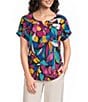 Westbound Short Sleeve Y-Neck Henley Top - Image 1