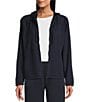 Color:Dark Navy - Image 1 - Soft Touch Long Sleeve Zip Front Hoodie Jacket