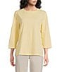 Westbound Perfect Outfit Picks Solid 3/4 Sleeve Crew Neck Top - Image 5