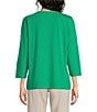 Westbound Perfect Outfit Picks Solid 3/4 Sleeve Crew Neck Top - Image 6