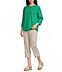 Westbound Perfect Outfit Picks Solid 3/4 Sleeve Crew Neck Top - Image 3