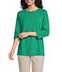 Westbound Perfect Outfit Picks Solid 3/4 Sleeve Crew Neck Top - Image 5