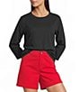 Westbound Perfect Outfit Picks Solid 3/4 Sleeve Crew Neck Top - Image 1
