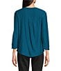 Westbound Solid 3/4 Sleeve Knit Crew Neck Top - Image 2