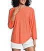 Westbound Solid 3/4 Sleeve Knit Crew Neck Top - Image 1