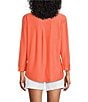 Westbound Solid 3/4 Sleeve Knit Crew Neck Top - Image 2