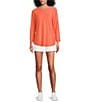 Westbound Solid 3/4 Sleeve Knit Crew Neck Top - Image 3
