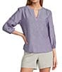 Westbound Solid 3/4 Sleeve V-Neck Top - Image 1