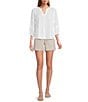 Westbound Solid 3/4 Sleeve V-Neck Top - Image 5