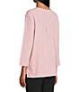 Westbound Solid Knit 3/4 Sleeve Henley Top - Image 4