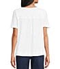 Westbound Solid Short Sleeve V-Neck Top - Image 6