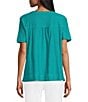 Westbound Solid Short Sleeve V-Neck Top - Image 6