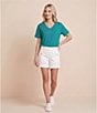 Westbound Solid Short Sleeve V-Neck Top - Image 5
