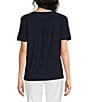 Westbound Solid Short Sleeve V-Neck Top - Image 2