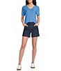 Westbound Solid Short Sleeve V-Neck Top - Image 3