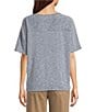 Westbound Space Dye Short Sleeve Crew Neck Rib Knit Top - Image 6