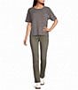 Westbound Space Dye Short Sleeve Crew Neck Rib Knit Top - Image 3