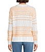 Westbound Stripe Jacquard Long Sleeve Crew Neck Sweater, Color:Peach Cobbler - Image 2