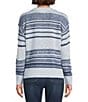 Westbound Stripe Jacquard Long Sleeve Crew Neck Sweater, Color:Vintage Indigo - Image 2