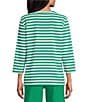 Westbound Perfect Outfit Picks Stripe Print 3/4 Sleeve Crew Neck Top - Image 6