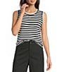Westbound Perfect Outfit Picks Stripe Print Crew Neck Tank - Image 1