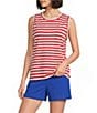 Westbound Perfect Outfit Picks Stripe Print Crew Neck Tank - Image 1