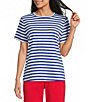 Westbound Stripe Print Short Sleeve Crew Neck Tee - Image 5