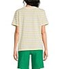 Westbound Perfect Outfit Picks Stripe Print Short Sleeve Crew Neck Tee - Image 2