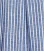 Westbound Stripe Short Sleeve V-Neck Tie Front Top, Color:Blue/White Stripe - Image 4