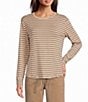 Westbound Striped Long Sleeve Crew Neck Knit Tee - Image 1